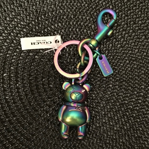 COACH HOLOGRAM TEDDY BEAR KEY FOB NWT - Picture 2 of 8